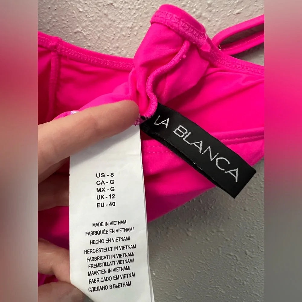La Blanca Island Goddess Lingerie One Piece In Bright Pink Size 8 New